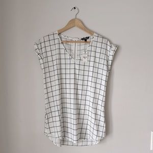 White and Black Work Blouse